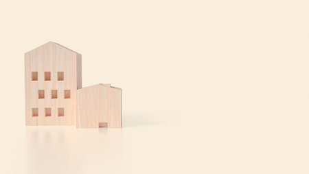 Wood house for Property or Building concept 3d Rendering.の写真素材