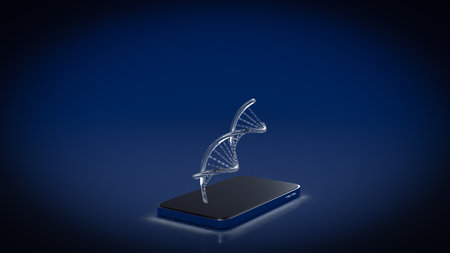 DNA and Mobile for Sci or technology concept 3d rendering.の写真素材