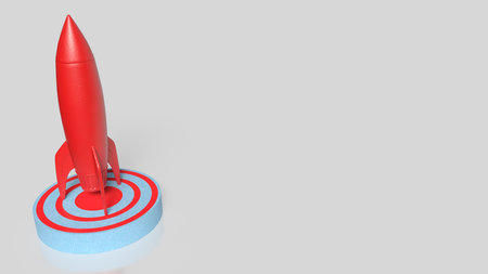 Rocket on Target point for Business concept 3d Rendering.の写真素材