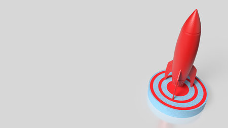 Rocket on Target point for Business concept 3d Rendering.