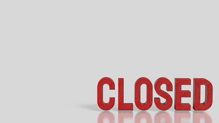 Red closed on White  Background 3d Rendering.の写真素材