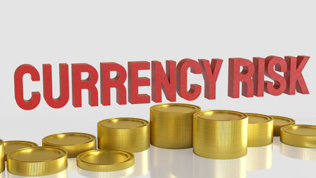 Currency risk and gold coins for Business concept 3d Rendering.の写真素材