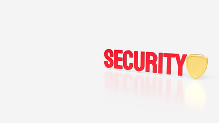 Gold Shield for Business or security concept 3d Rendering.の写真素材