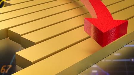 Chart and arrow for Business concept 3d Rendering.の写真素材