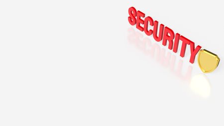 Gold Shield for security concept 3d Rendering.の写真素材