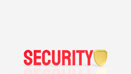 Gold Shield for Business or security concept 3d Rendering.の写真素材