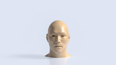 A 3D human head profile on a clean background, symbolizing thought, psychology, mental focus, cognition, and conceptual ideas for education or creative design.の写真素材