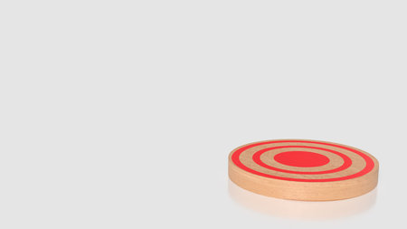 Wooden target board with red bullseye symbolizing goal achievement focus strategy success and...