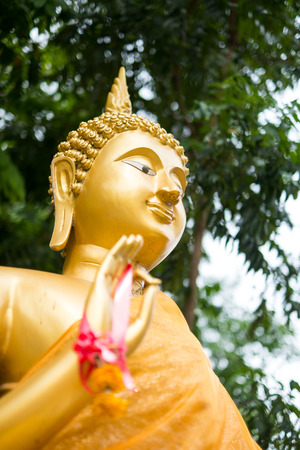 close up gold buddhaの写真素材