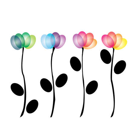  colorful flower vectorのイラスト素材