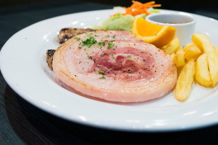 German Bacon roll Steakの写真素材