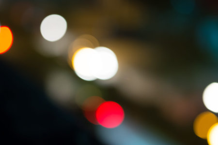 abstract of car light bokeh on the road
