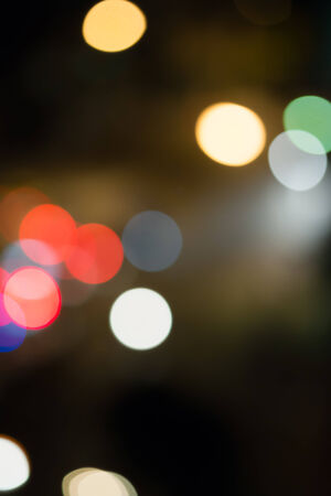 abstract of car light bokeh on the roadの写真素材
