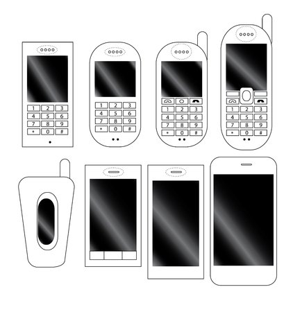 Set of mobile phone  iconのイラスト素材