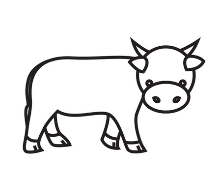 cow vector isolated on white backgroundのイラスト素材