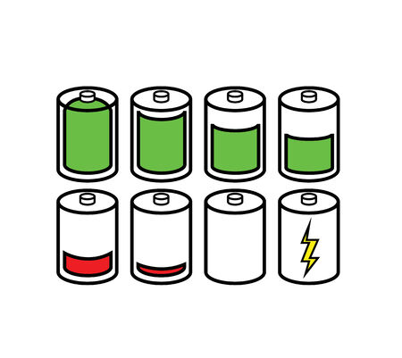 Set of Battery Indicator Icons のイラスト素材