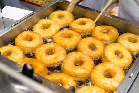 frying croissant doughnut pastry  Cronut の写真素材