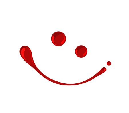 Blood, jam, ketchup or red paint droplets smiley  vectorのイラスト素材
