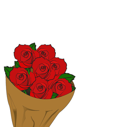red rose bouquet for background vector  のイラスト素材