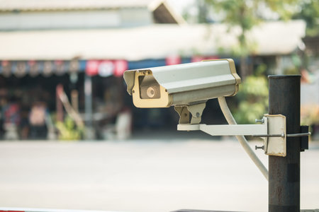 CCTV Camera in front of the village, residence