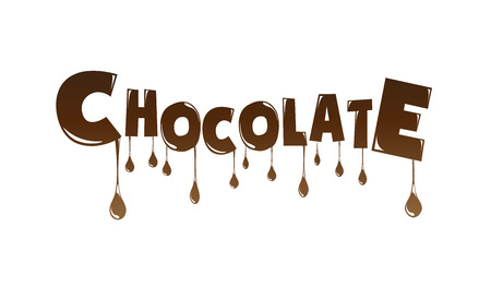 Chocolate text made of chocolate melting vector design element  のイラスト素材