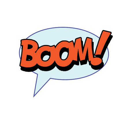 BOOM Comic book explosion  comic sound effect のイラスト素材