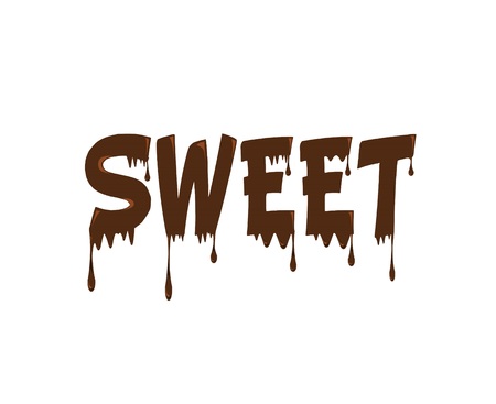 Sweet text made of chocolate melting vector design element  のイラスト素材