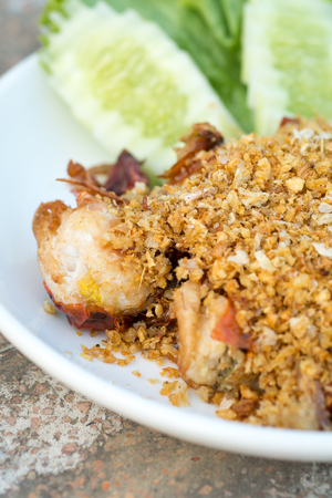 Soft-shelled Crab with gralic and pepperの写真素材