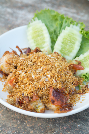 Soft-shelled Crab with gralic and pepperの写真素材