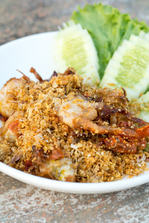 Soft-shelled Crab with gralic and pepperの写真素材