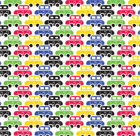 Vector of retro car pattern for backgroundのイラスト素材