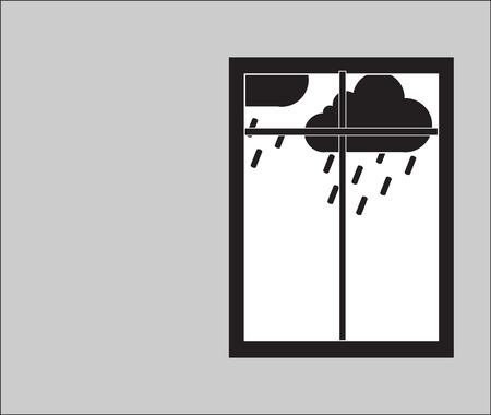Window on the rainny dayのイラスト素材
