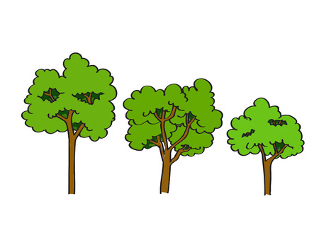 Tree in cartoon style isolated on white backgroundのイラスト素材