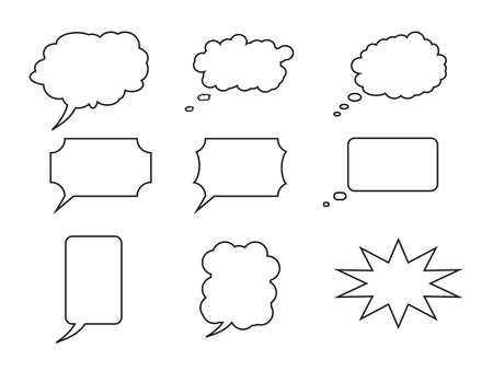Collection of different shaped speech bubblesのイラスト素材