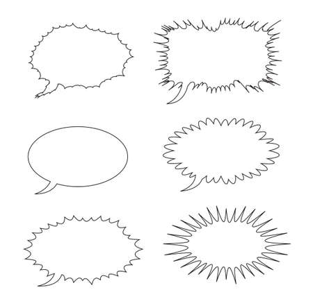 Collection of different shaped speech bubblesのイラスト素材