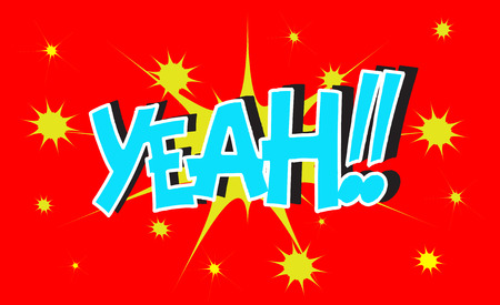 YEAH Comic explosion sound effect, Comic Speech Bubbleのイラスト素材