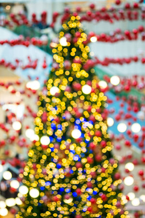 Abstarct bokeh of christmas treeの写真素材