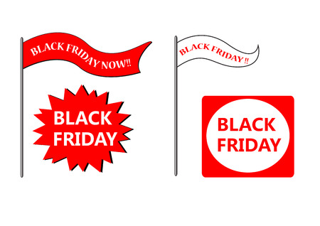 black friday tags and flagsのイラスト素材