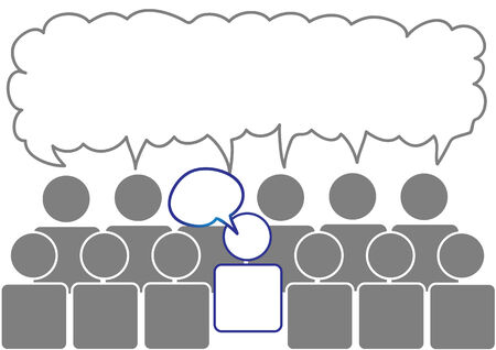 Social with massive thought and individual different thoughtのイラスト素材