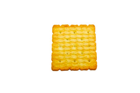 Cracker or biscuit back side on white background.の写真素材
