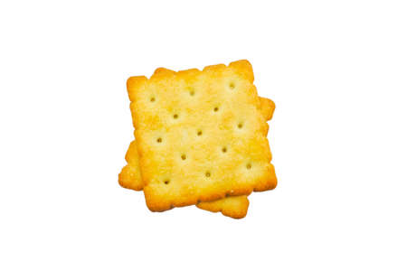 Fresh cracker for eat with coffee on white background.の写真素材
