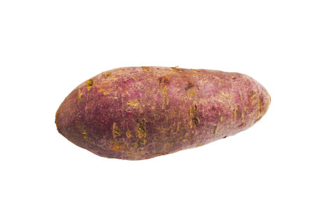 Fresh sweet potato closeup on white background.の写真素材