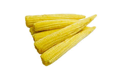 Baby corn stacked with copy space.の写真素材