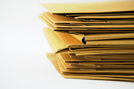 Pile of document on white backgroundの写真素材