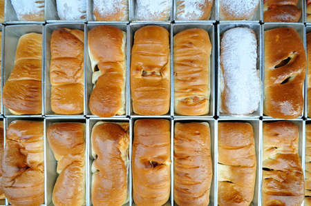 Top view of many Loaf in pan, Hua-Hin, Thailandの写真素材