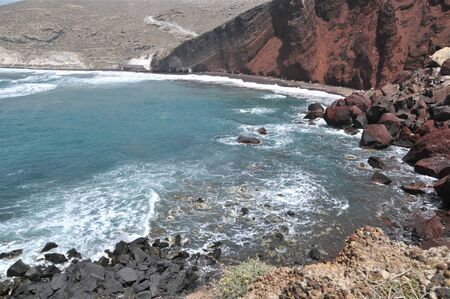 Red Beach, Santorini, Greeceの写真素材