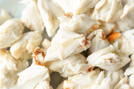 Steamed crab meat from blue crab (close up)の写真素材