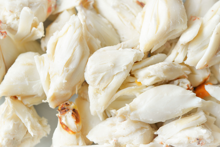 Steamed crab meat from blue crab (close up)の写真素材