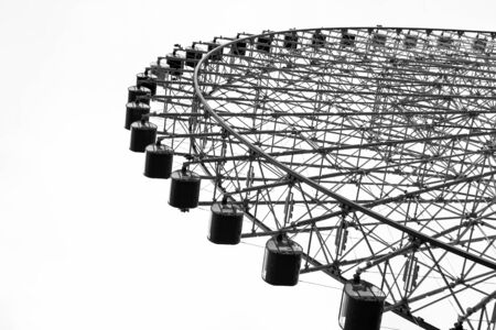 Ferris wheel black and whiteの写真素材