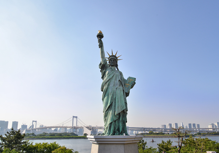 Replica of the Statue of Liberty in Odaiba, Japanの写真素材